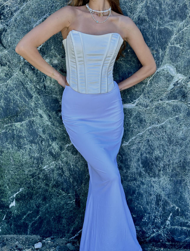 Picture of ''Rosemary''  Satin Off- White Corset Top