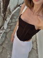 ''Wildest Moments'' Black Satin Corset Top