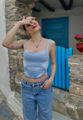 ''Ocean Eyes'' Baby Blue Corset Top