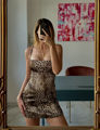 ''Heartless'' Satin Leopard Mini Dress
