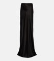 ''Kill Bill'' Black Maxi High Waist Satin Skirt
