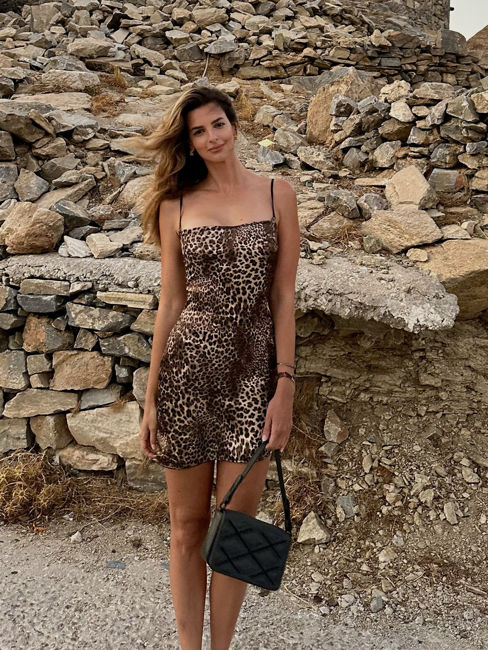 Εικόνα της ''Heartless'' Satin Leopard Mini Dress (2)