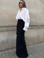 ''Kill Bill'' Black Maxi High Waist Satin Skirt