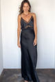 ''Kill Bill'' Black Maxi High Waist Satin Skirt