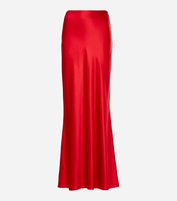 Picture of ''Flow''  Red Maxi High Waist Satin Skirt (2)