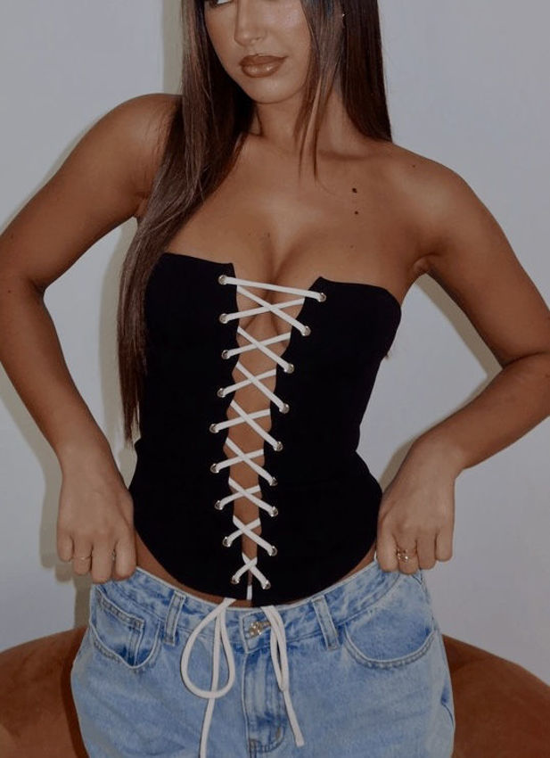 '' Supergirl'' Lace Up Corset Top