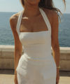 ''Selene'' White Halter Top